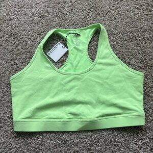 NWT Bandier All Access NYC Rib Front Row Sports Bra Lime Rib